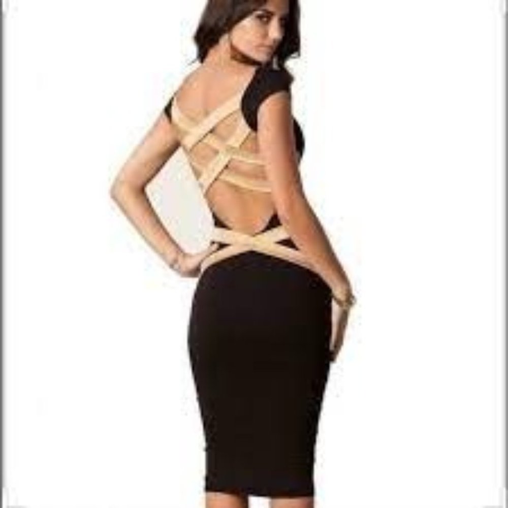 Black Open Back Dress | XS